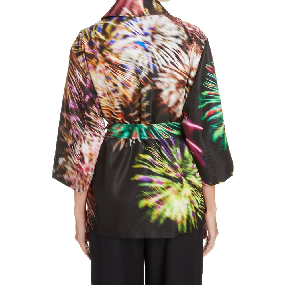 Dries Van Noten "Ramblas" Fireworks Print Belted Jacket, size 34 (XS/S) - Picture 2 of 11